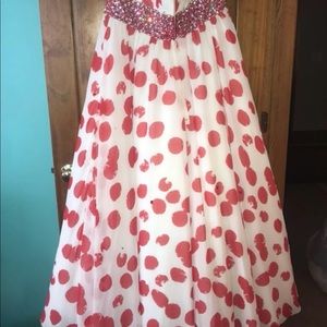 Red and White Prom Dress